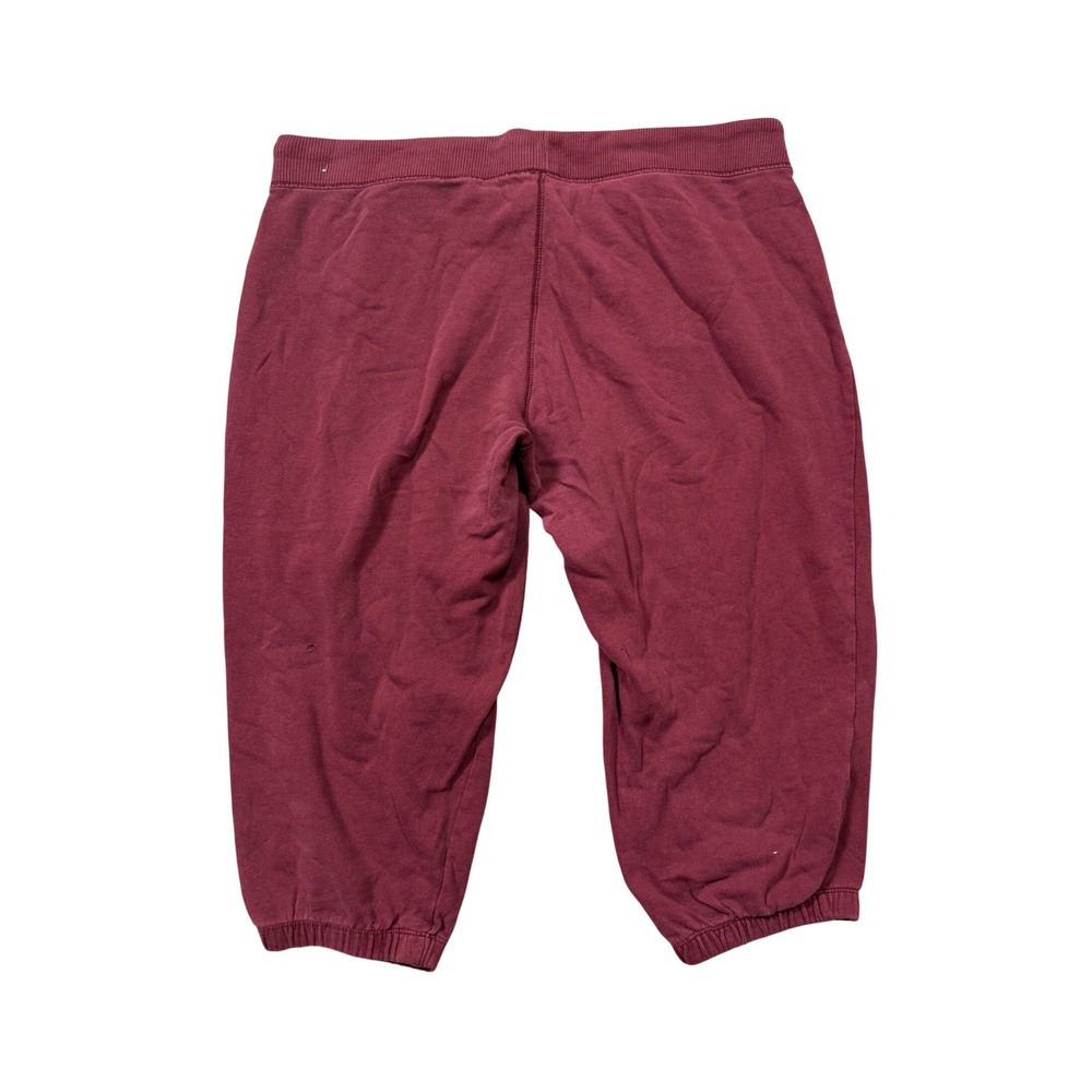 Vintage Y2K Aeropostale 87 Capri Sweatpants Burgundy Cropped Lounge Joggers - Picture 2 of 6